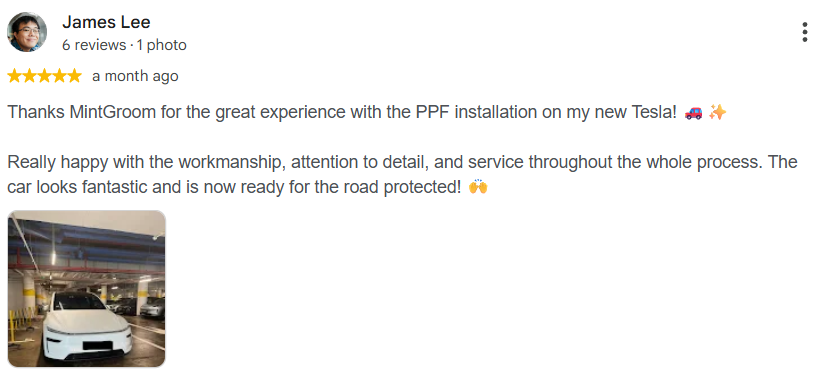 Google review from James Lee, five stars