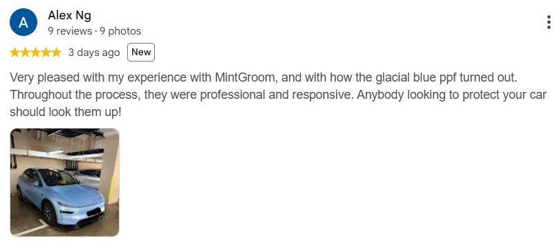 Google review from Alex Ng, five stars